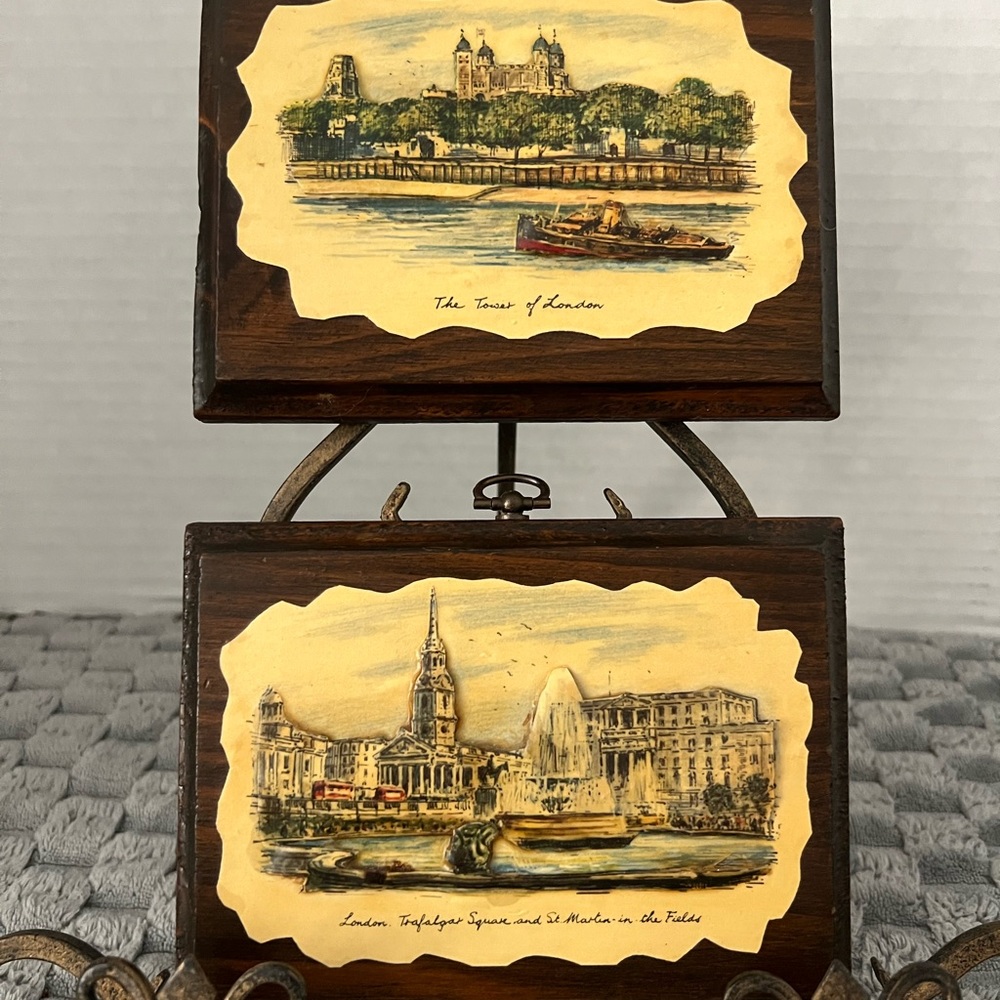 Vintage Wooden London Scene Decorative Box